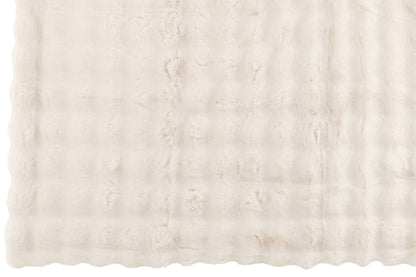 Plaid Wave Polyester White