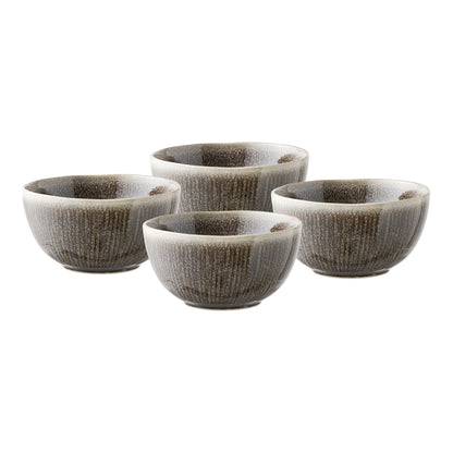 Viola kommen van keramiek in grijs Ø 14,5 cm set van 4