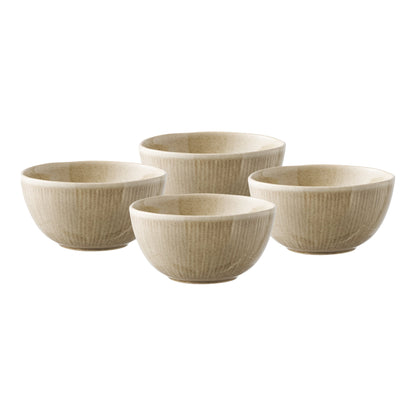 Viola kommen van keramiek in beige Ø 14,5 cm set van 4