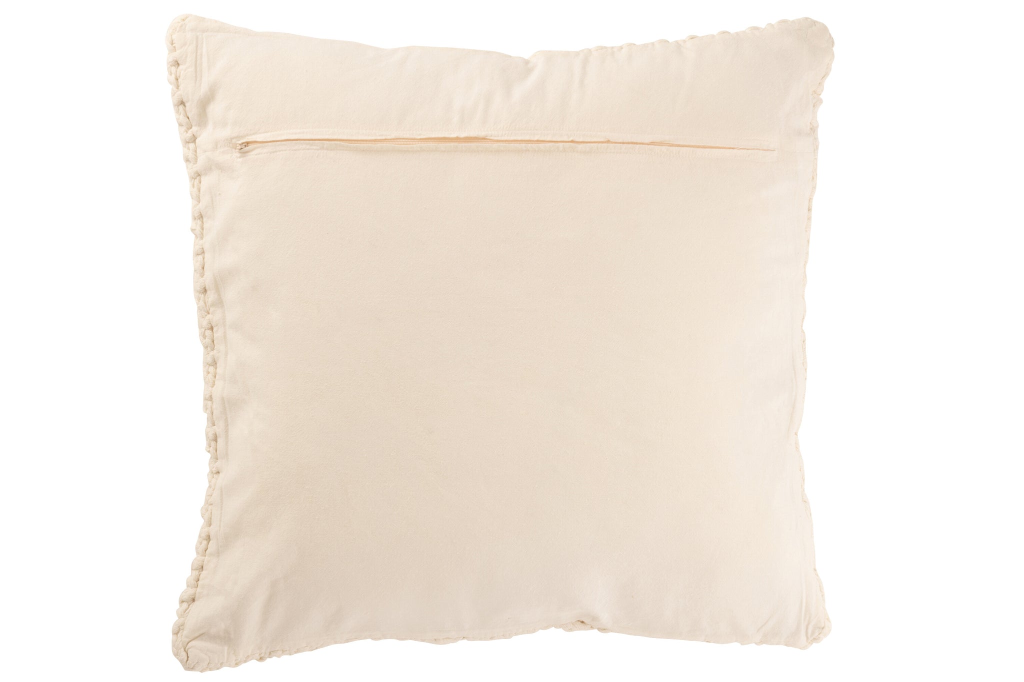 Cushion Knitted+Braid Cotton White