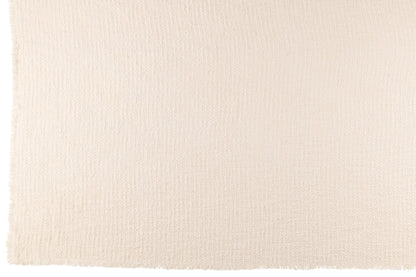 Plaid Frayed Edges Cotton/Polyester White