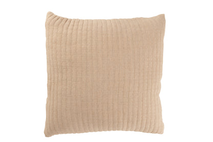 Teddy-Kissen mit Ziernähten, Baumwolle/Polyester, Beige