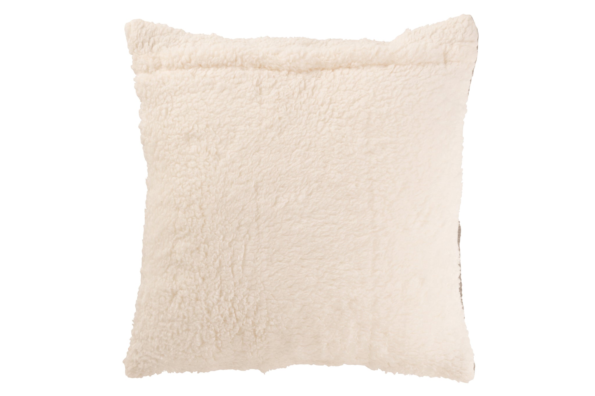 Teddy-Kissen mit Ziernähten, Baumwolle/Polyester, Grau