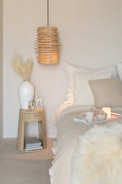 Teddy-Kissen mit Ziernähten, Baumwolle/Polyester, Grau