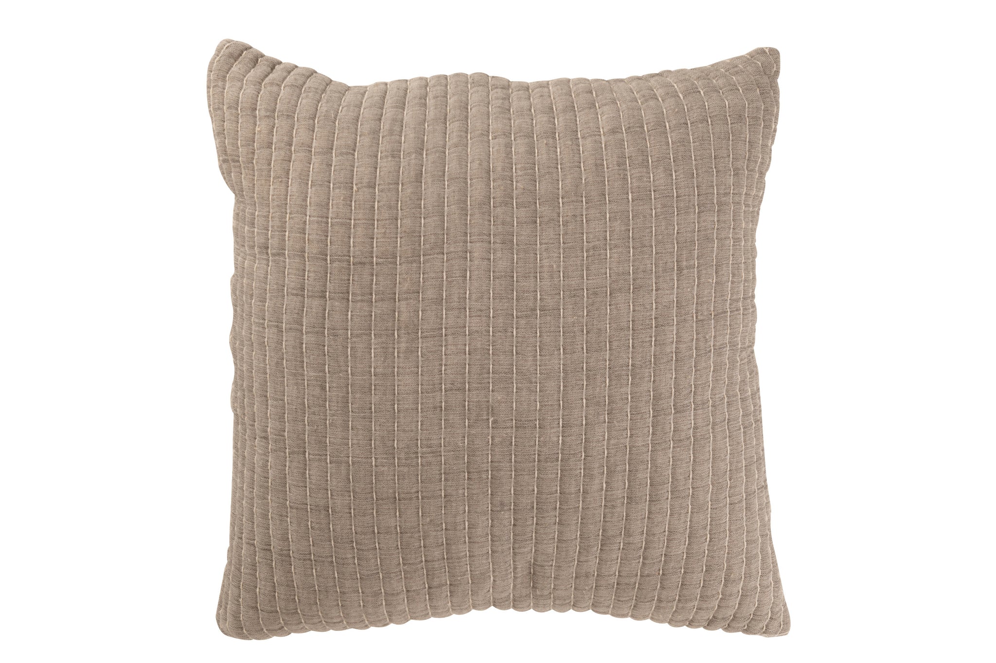 Teddy-Kissen mit Ziernähten, Baumwolle/Polyester, Grau