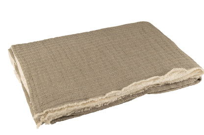 Plaid Teddy Lines Stitching Cotton/Polyester Grey