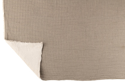 Plaid Teddy Lines Stitching Cotton/Polyester Grey