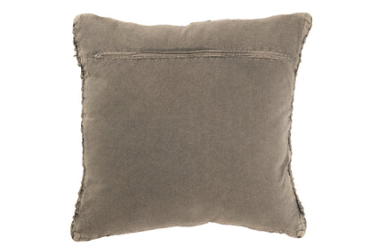 Kissen, gestrickt und geflochten, Baumwolle, gewaschenes Grau