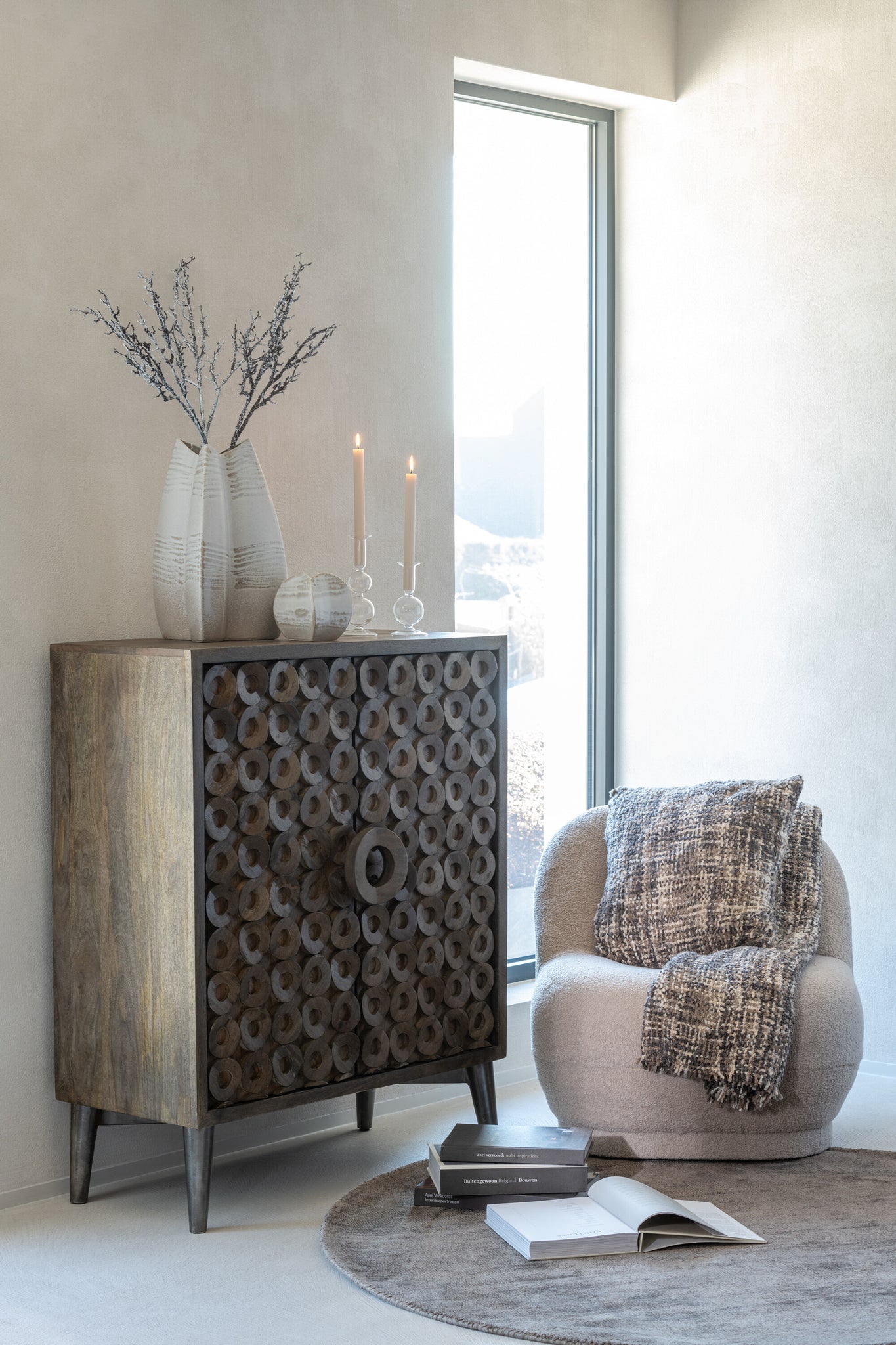 Cushion Tweed Acryl/Baumwolle Braun/Beige
