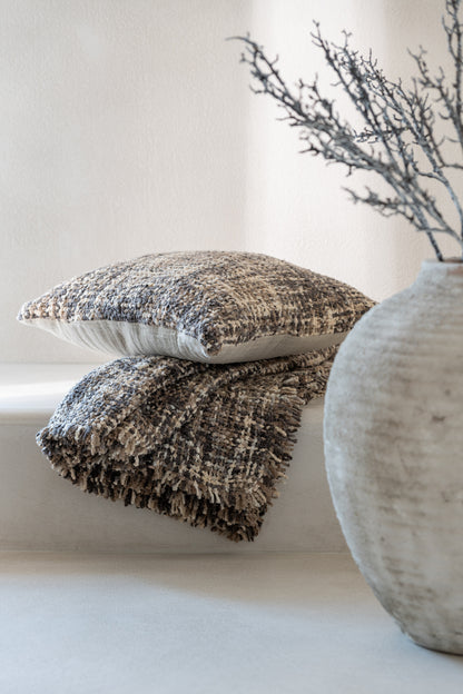 Cushion Tweed Acryl/Baumwolle Braun/Beige
