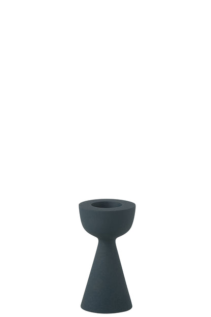 Kegelförmiger Kerzenhalter aus Aluminium, blau, klein