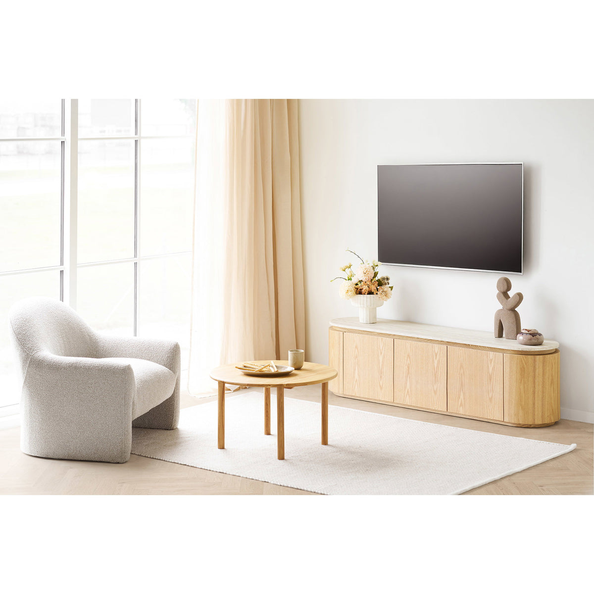 Serveerschaal Viola – steengoed, beige, 30x21,5x2,8 cm