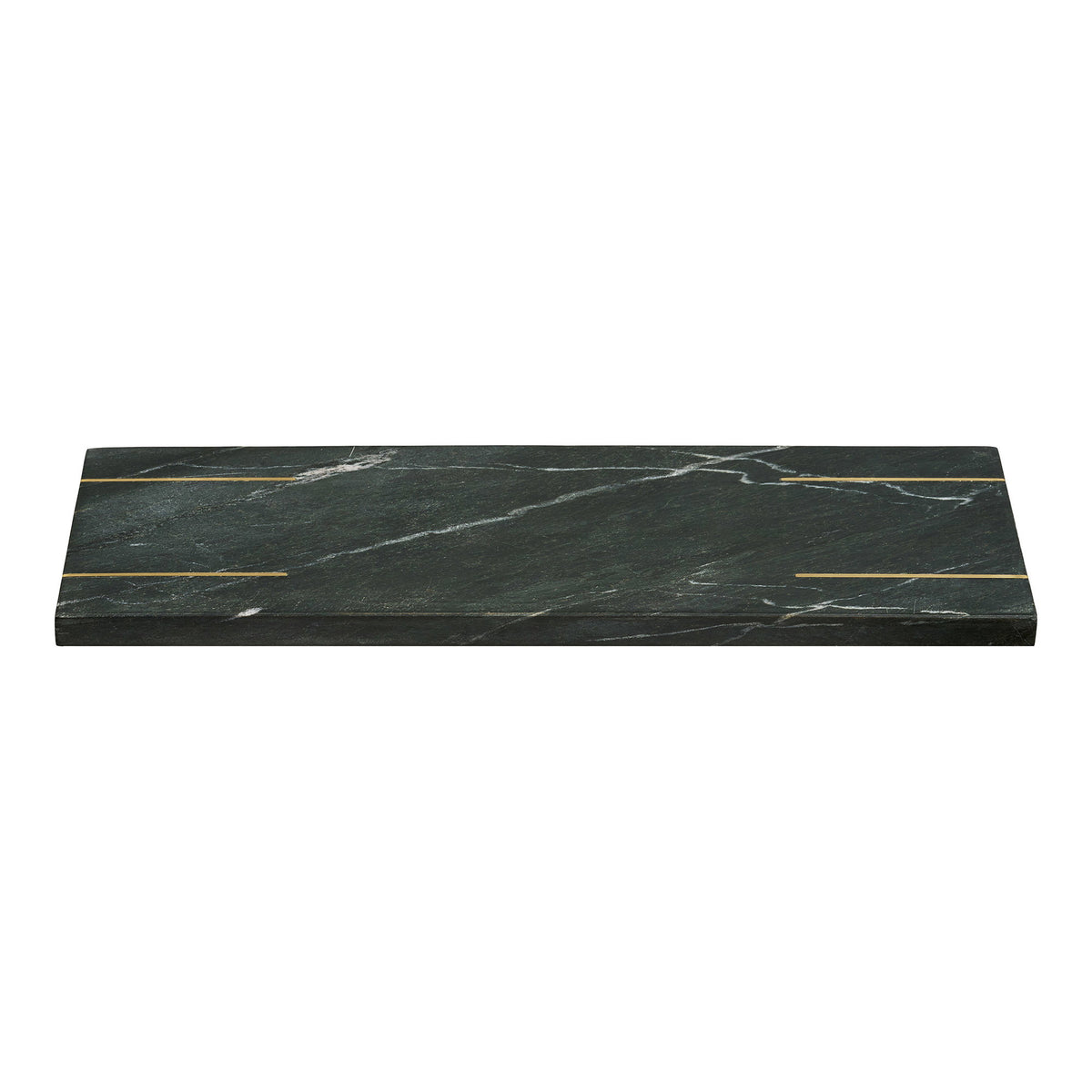 Dienblad Diu – marmer en messing, zwart met messing, 38x12,5 cm