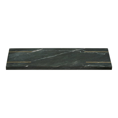Dienblad Diu – marmer en messing, zwart met messing, 38x12,5 cm