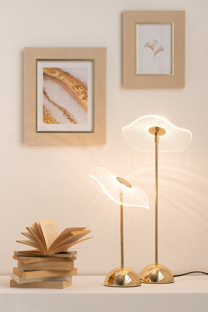 Tischleuchte LED Blume Metall/Kunststoff Gold Klein
