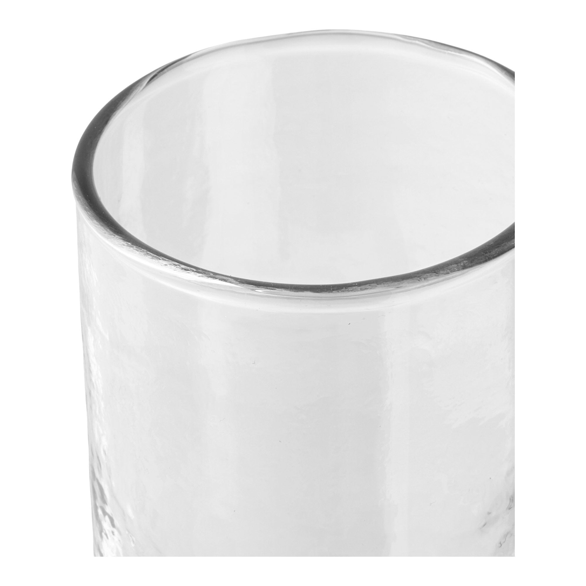 Nalanda Hammared Trinkbecher - Gehämmerter Trinkbecher, klar, 4er-Set ø7x10 cm