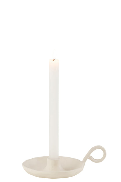 Candle Holder Agra Aluminium White