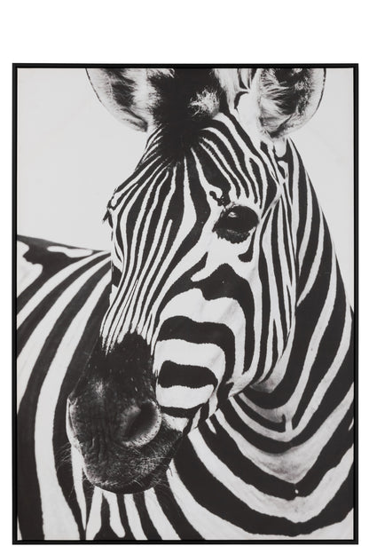 Wall Deco Zebra Canvas/Plastic Black/White
