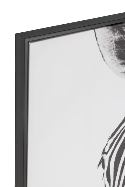 Wanddeko Zebra Leinwand/Kunststoff Schwarz/Weiß