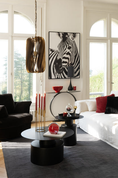 Wanddeko Zebra Leinwand/Kunststoff Schwarz/Weiß