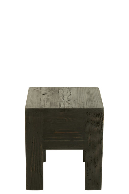 Hocker aus recyceltem Kiefernholz, schwarz 35x35x40 cm