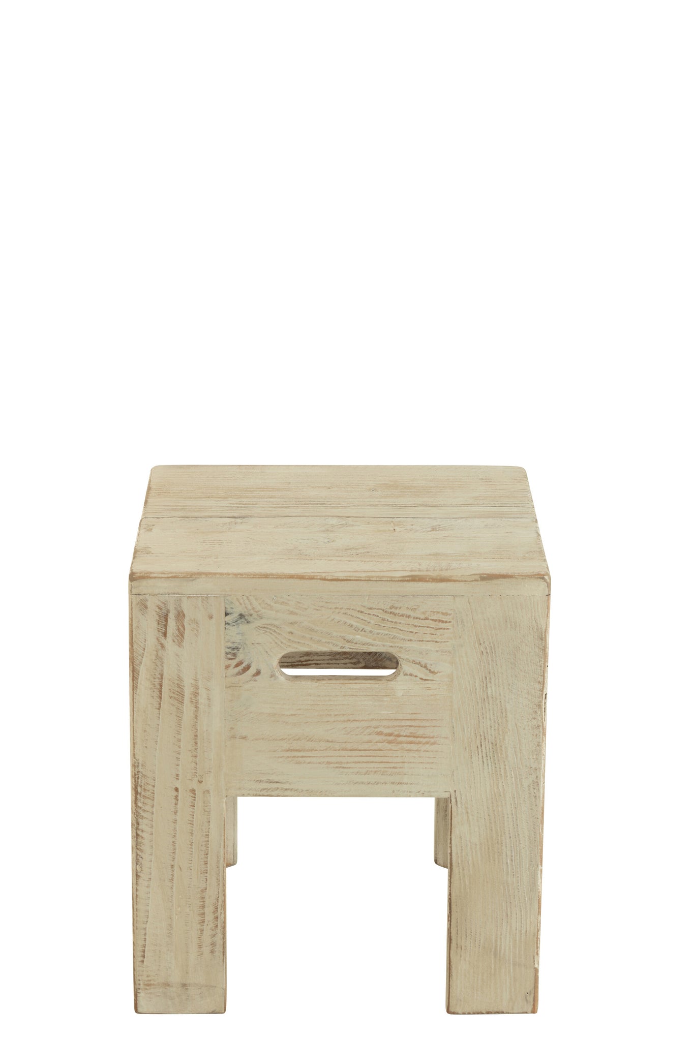 Kruk Gerecycled Dennenhout Wit 35x35x40 cm
