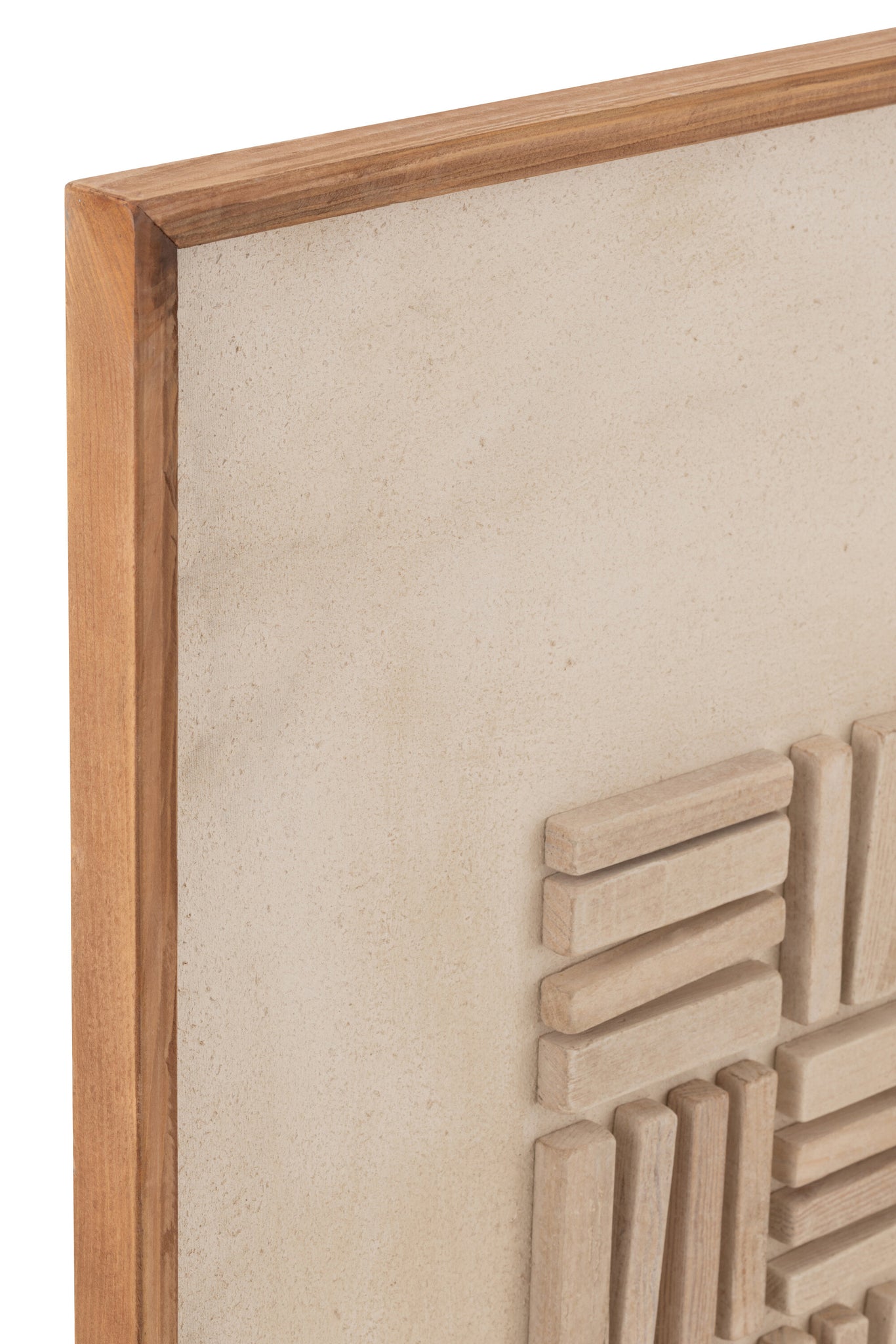 Wall Decoration John Pine Wood/Canvas White