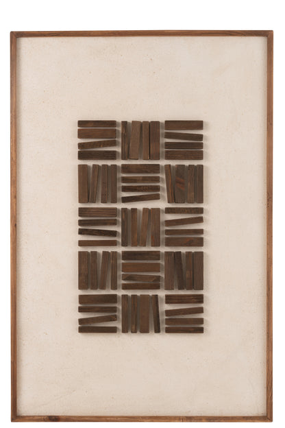 Wall Decoration John Pine Wood/Canvas Natural