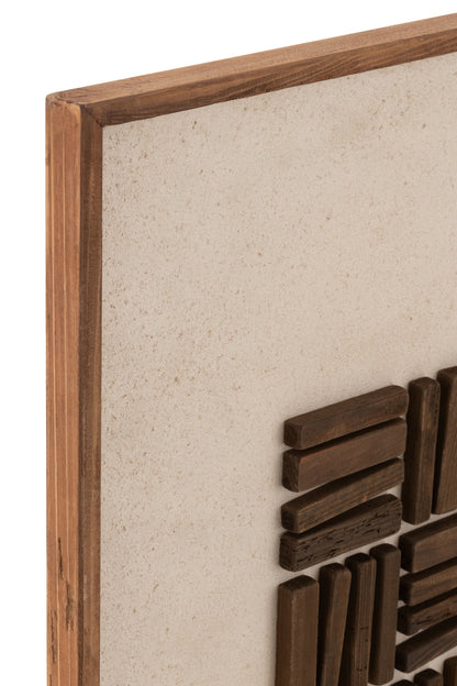 Wall Decoration John Pine Wood/Canvas Natural