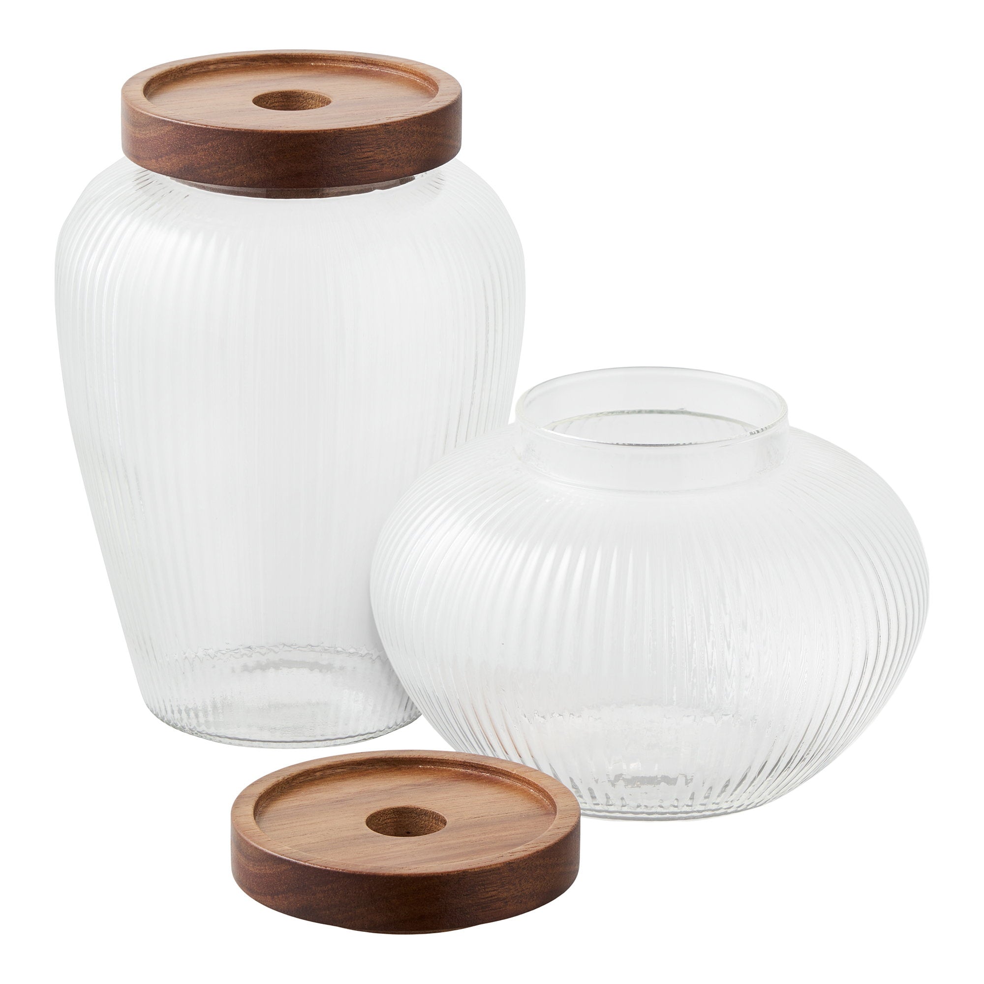 Maya Vorratsdose - Vorratsdose, Glas/Akazie 2er Set