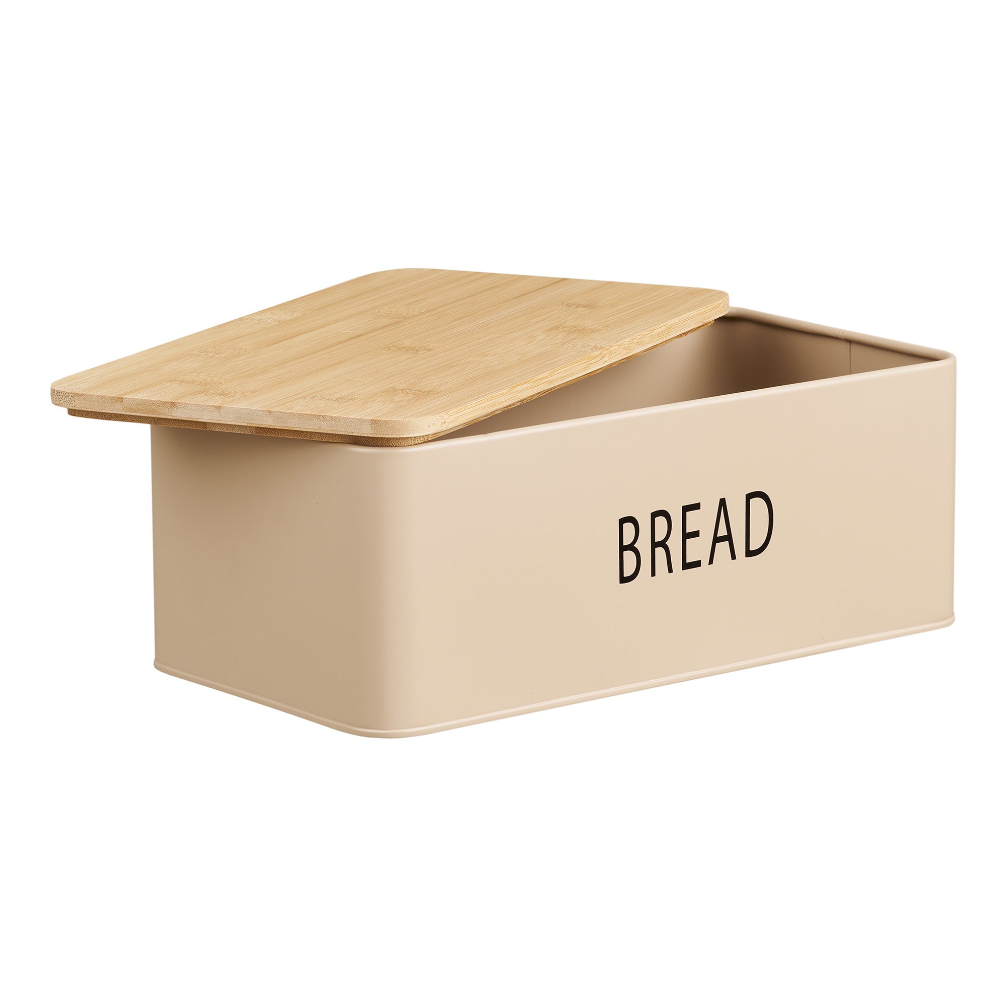 Tula Brotkasten - Brotkasten mit 3 Dosen, Metall/Bambus, beige, 4er Set