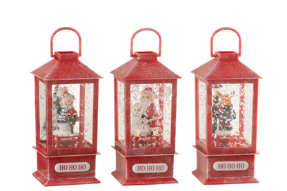 Sneeuwbol lantaarn met LED – set van 3, polyresin en kunststof, meerkleurig, 19 cm