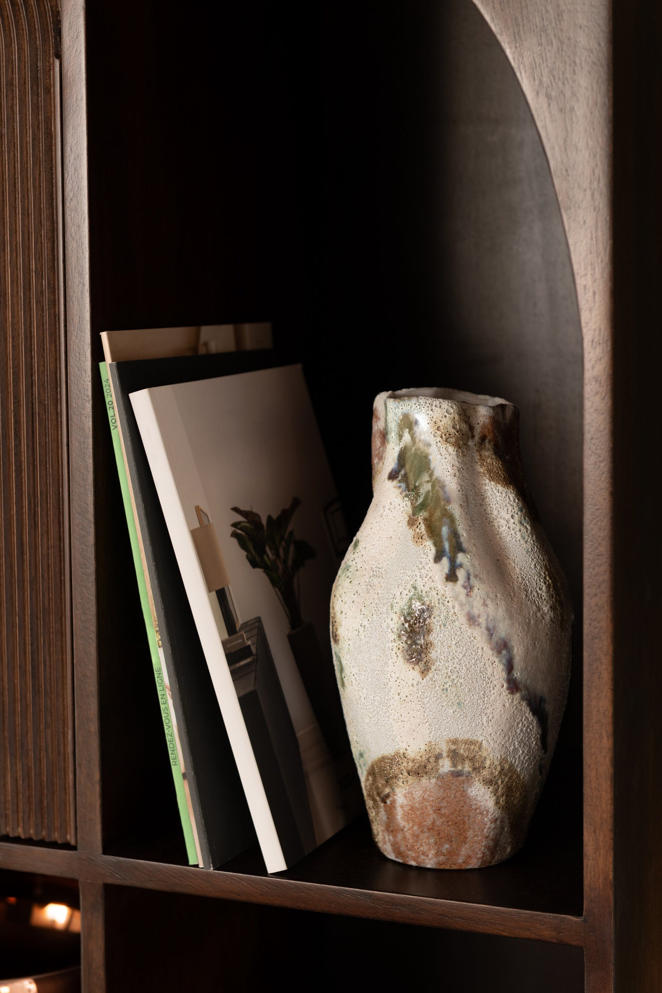 Vase Moon Texture Distorted Clay Mixed