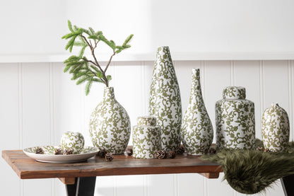 Yezi-Porzellanvase, grün/weiß