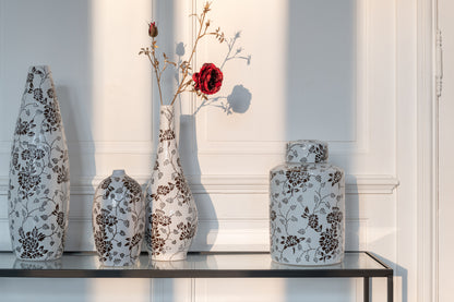 Vase Zen Oval Porcelain White/Black