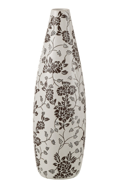 Zen-Vase aus Porzellan, weiß/schwarz