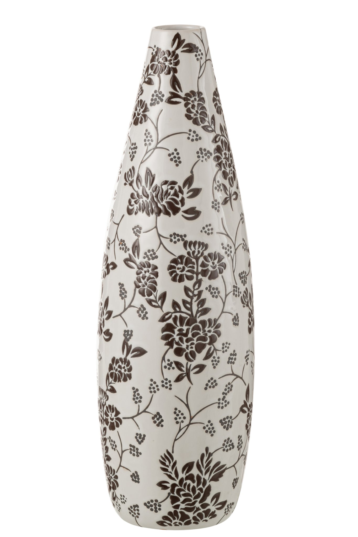 Zen-Vase aus Porzellan, weiß/schwarz
