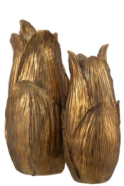 Vase Nebu Petals Poly Gold Large