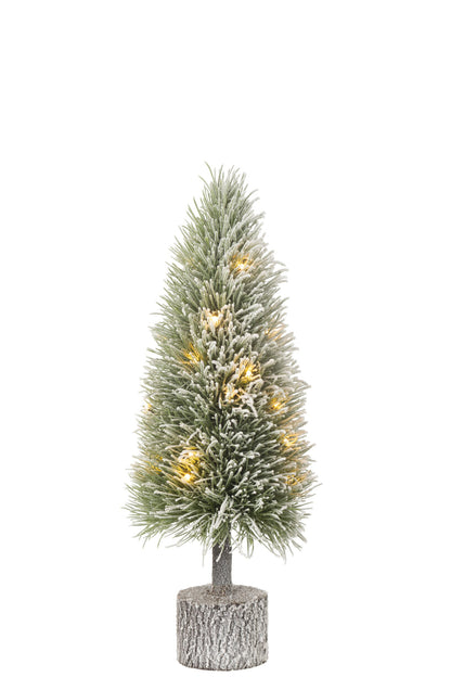 Kerstboompje besneeuwd met LED model B – kunststof, groen, 60 cm