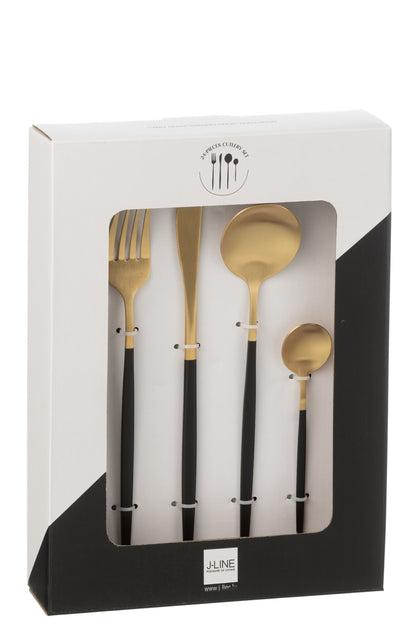 Box Cutlery A 24 Pieces Stainless Steel Matt Gold+ Black
