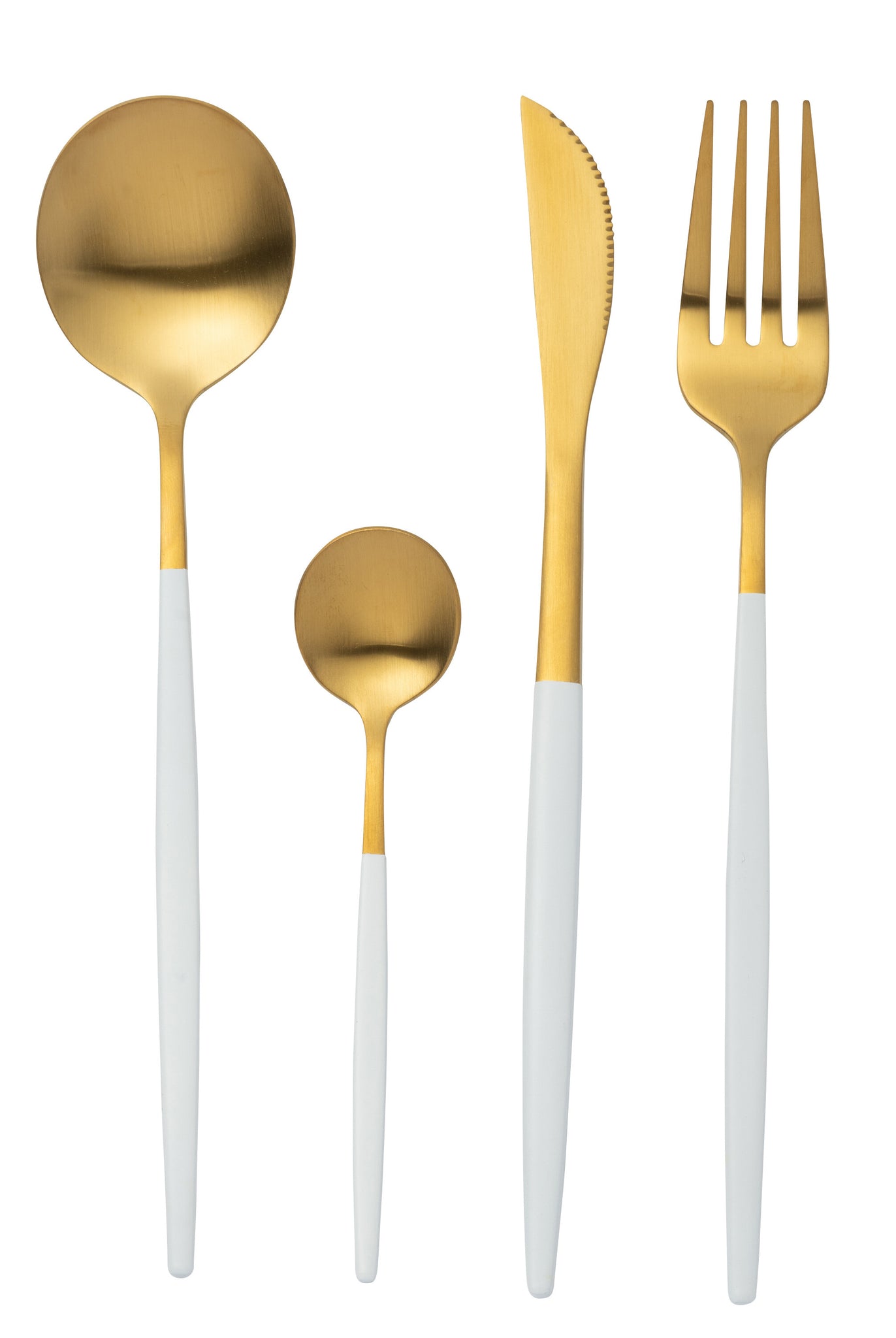 Box Cutlery A 24 Pieces Stainless Steel Matt Gold+ White