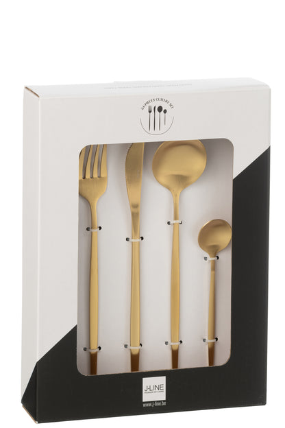 Box Cutlery A 24 Pieces Stainless Steel Matt Gold