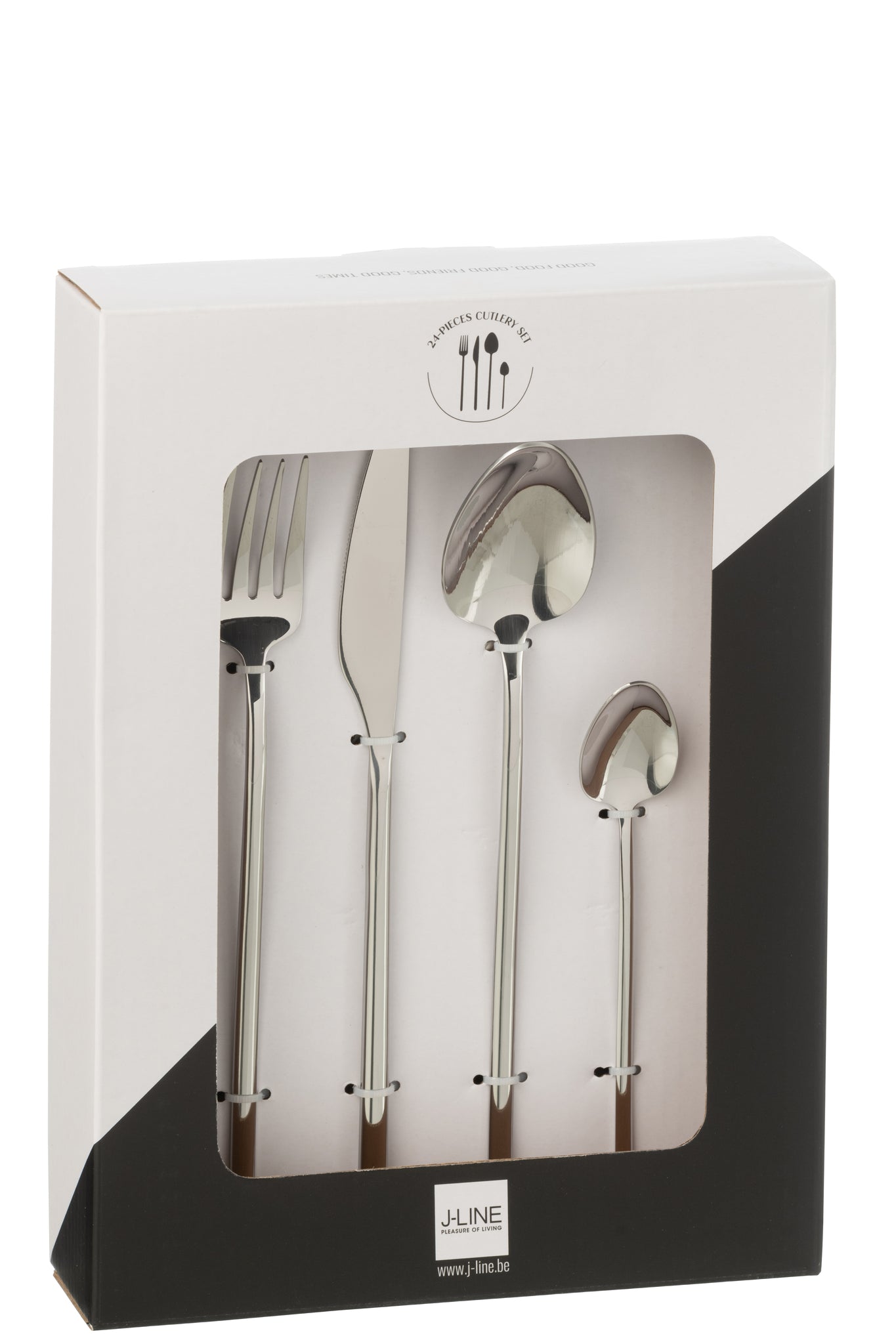Box Cutlery C 24 Pieces Stainless Steel Shiny Silver