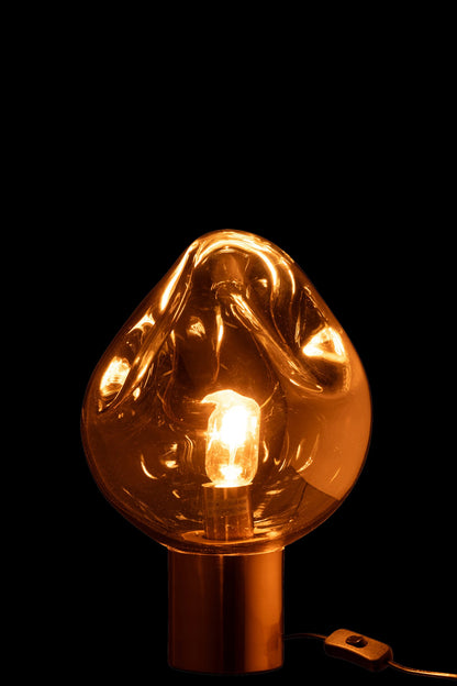 Tischleuchte Gold Metall/Glas Grau