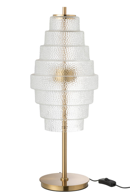 Table Lamp Led Gold Metal/Glass Transparent