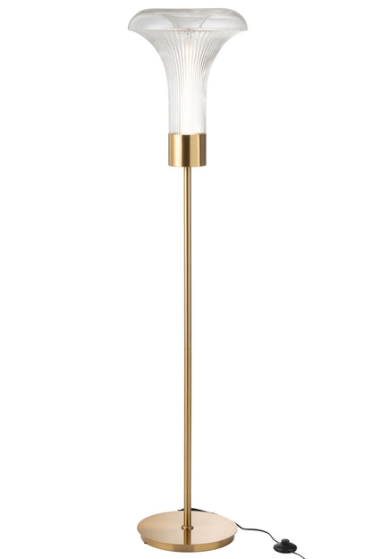 Stehlampe LED Gold Metall/Glas Transparent