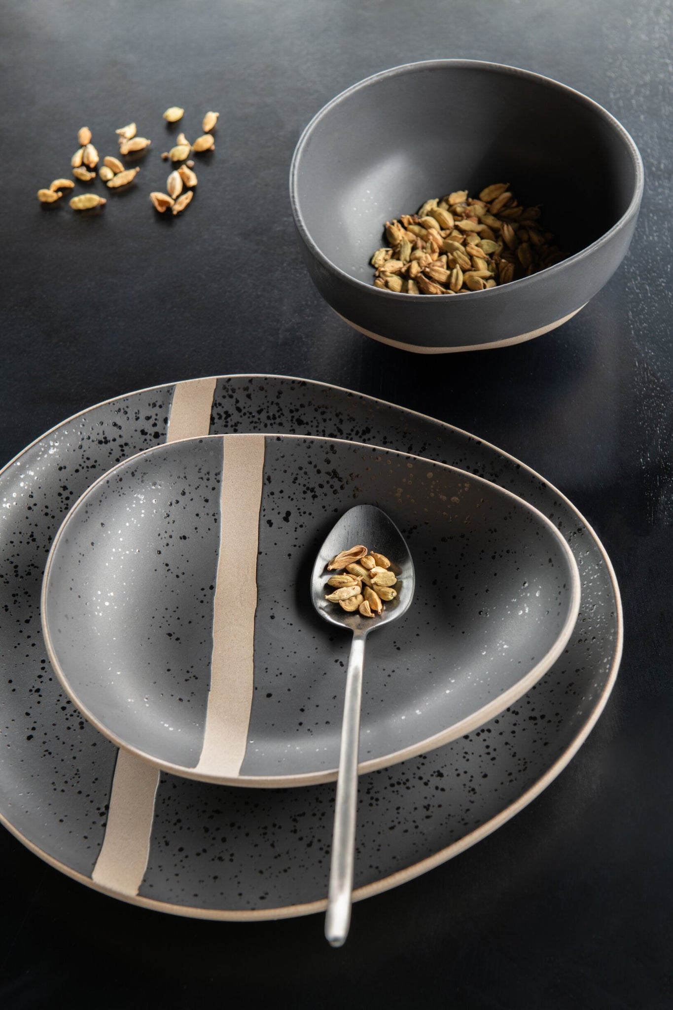 Bowl Ceramic Black/Taupe