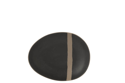 Salad Plate  Ceramic Black/Taupe