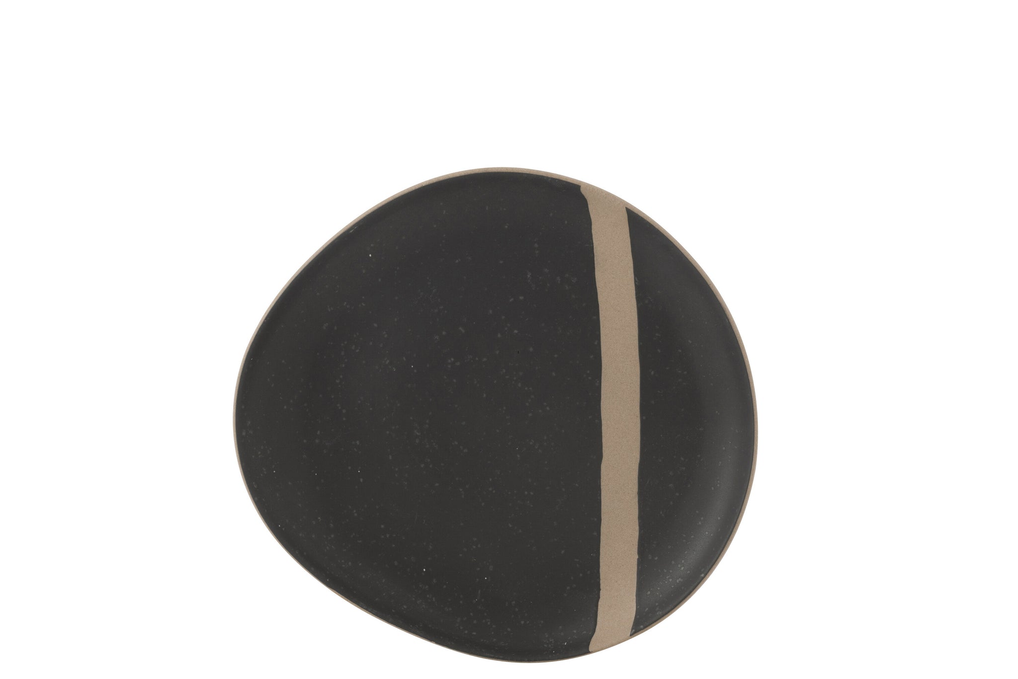 Keramikteller, schwarz/taupe, klein
