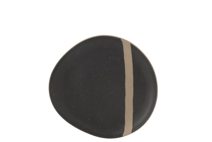 Plate  Ceramic Black/Taupe Small
